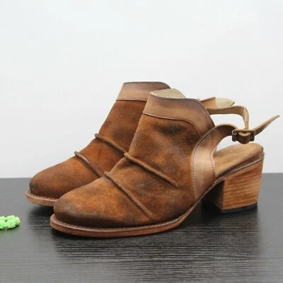 Bota Freebird Leo por Steve Madden Feminina Tamanco de Camurça Marrom Desgastado Tamanho 10 - Imagem 1 de 4