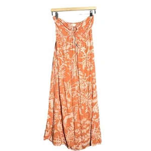 H&M Orange Apricot Floral HalterTop Tie Dress Casual Summer Vacation Beach Small - Picture 1 of 6