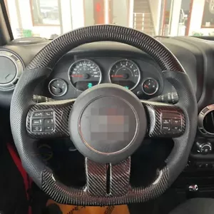 Carbon Fiber Perforated Leather Steering Wheel For Jeep JK Wrangler 2011-2017 - Picture 1 of 2
