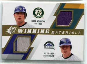 2009 SPx Winning Materials Matt Holliday Jeff Baker DUAL GU JERSEY RELIC ROCKIES - Picture 1 of 1