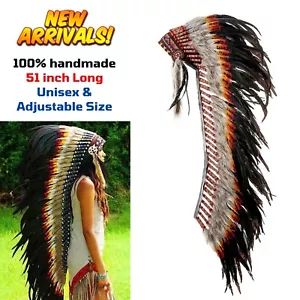 Native American Indian Inspired Feather Headdress Tribal Halloween Costume Props - Picture 1 of 19