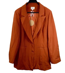 New NWT BIBI Womens XL Blazer Jacket Burnt Orange Lined Lightweight - Picture 1 of 4