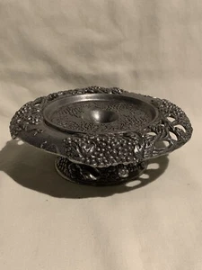 Vintage Carson Statesmetal Candle Holder Grapes Vines Pillar Display Base Stand - Picture 1 of 10
