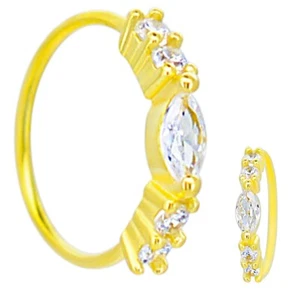 Anillo aro nariz marquesa central de plata de ley 925. ¡Bonito! - Imagen 1 de 5