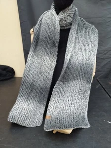 Roots Strickschal Zopfmuster Mix schwarz weiß grau Herren weich warm  - Bild 1 von 7