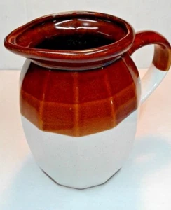 Pottery Pitcher Quart Syrup Cream Gravy Server Mount Clemens Brown Glazed MINT - Picture 1 of 7