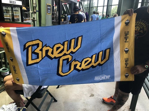 MILWAUKEE BREWERS CITY CONNECT BEACH TOWEL w/ GRILL LOGOS SGA ~ 07-22-2023 Cover