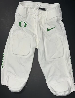 Pantalones de fútbol Nike talla 28 Oregon Ducks PE usados en juegos blancos con almohadillas edición 2021 Foto 1 de 3