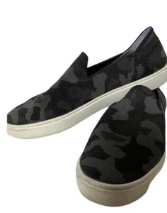 ROTHYS CAMO SNEAKERS DRIVING LOAFERS WOMEN SIZE 10 GRAY BLACK SLIP ON SHOES - Picture 1 of 9