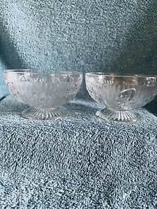 2 Jeannette Iris Clear Sherbet Glass 286152 - Picture 1 of 2
