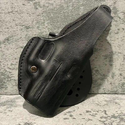 NEW Falco OWB Leather Holster Black Fits Glock 17/19 and Similar 9mm Pistols USA - Image 1 of 4