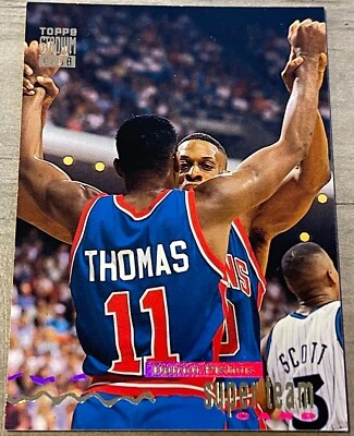 1993-94 Topps Stadium Club NBA Detroit Pistons Super Team Insert #8 Unredeemed - Image 1 of 2