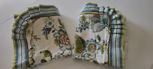 Croscill Corfu King Size Pillow Shams blue floral ruffled - Picture 1 of 2