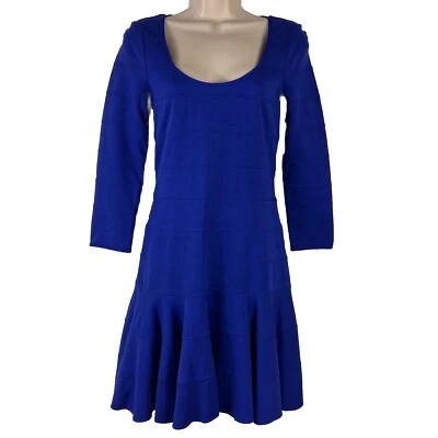 Juicy Couture Dress Women's Size 4 Knee Length A-Line 3/4 Sleeve Scoop Neck Blue - Image 1 of 4