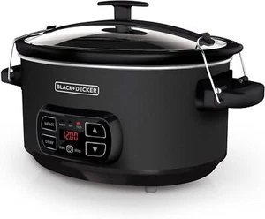 7Qt Slow Cooker Chalkboard Exterior Locking Lid Removable Stoneware Crock 320W - Picture 1 of 10