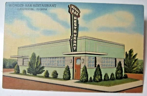 1930's era Wonder Bar Restaurant, Clearwater, Florida Postcard - Picture 1 of 2