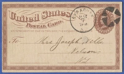 UX3/S2 SP-58 Liberty Postal Card, Used VF, Syracuse, NY Masonic Fancy cancel - Image 1 of 2