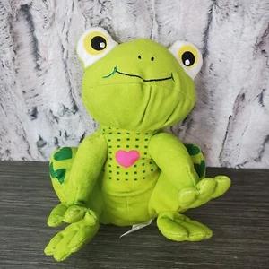 Walmart limettengrüner Frosch sitzend 8 Zoll Plüsch mit rotem Herz auf Brust - Bild 1 von 7