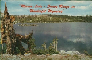 Vintage Wyoming WY Postcard Mirror in Snowy Range Wyoming - Picture 1 of 4