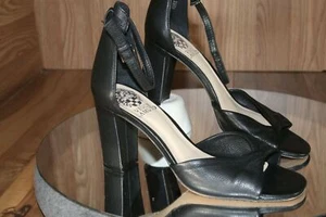 Vince Camuto Damen 6,5 M Leder Blockabsatz Sandalen Wesher Schwarz EU37 GENIAL! - Bild 1 von 11