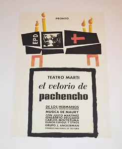 Cuban Theater Poster Art.Home or Room Decoration.Velorio de Pachencho.Coffin - Picture 1 of 1
