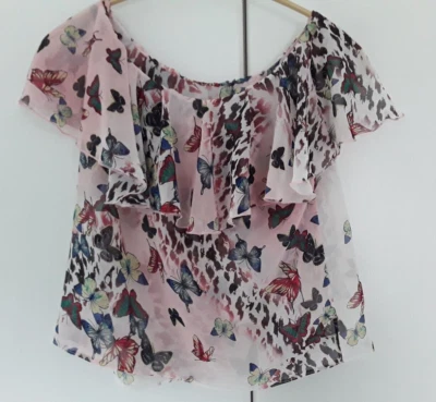 "Top flotante ""Oh My Love"" con mariposas - talla S" Foto 1 de 4