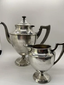 Antica teiera e crema Van Bergh Silverplate Company vittoriana placcato argento - Foto 1 di 11