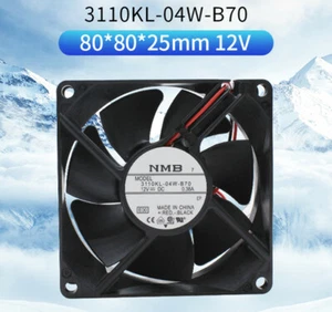 NMB 3110KL-04W-B70 8025 8CM 12V 0.38A Ball Bearing Inverter Cooling Fan 2-wire - Picture 1 of 5