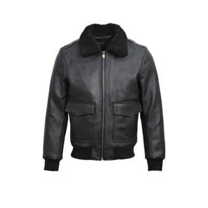 Mens Brown Vintage Real Leather Jacket Slim Fit Bomber Biker Trucker Jacket L - Picture 1 of 3