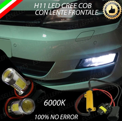 COPPIA LAMPADE FENDINEBBIA H11 LED CREE COB CANBUS VW GOLF SPORTSVAN NO ERRORE - Immagine 1 di 4