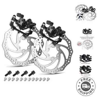Combo ultraligero de freno de disco mecánico MTB y rotores de acero inoxidable para seguridad Foto 1 de 4