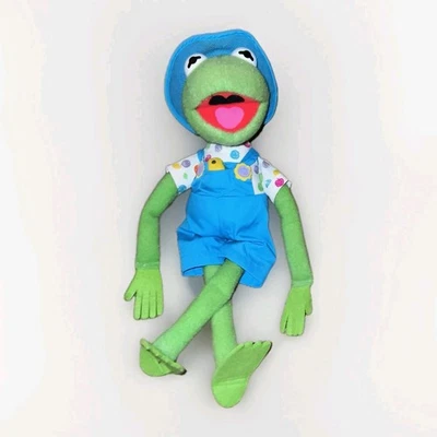 Vintage 1993 18 Zoll Plüsch Muppets Kermit der Frosch Spielzeug Puppe Plüsch Filz Garten Overall - Bild 1 von 4