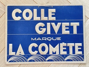 Ancien Carton publicitaire Colle Givet La Comète - Publicité 31,8 x 23,6cm - Picture 1 of 2