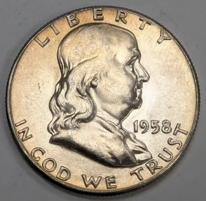 Moneda de medio dólar de plata Franklin 1958 de Estados Unidos - Imagen 1 de 4