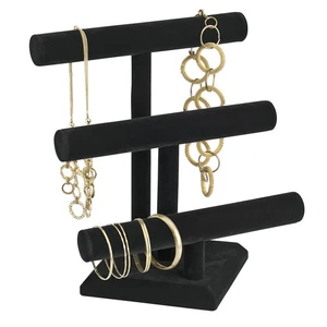 SSWBasics 3-Tier Black Velvet Jewelry Display-RTA- Black Velvet 3-Tier Bracelet - Picture 1 of 1