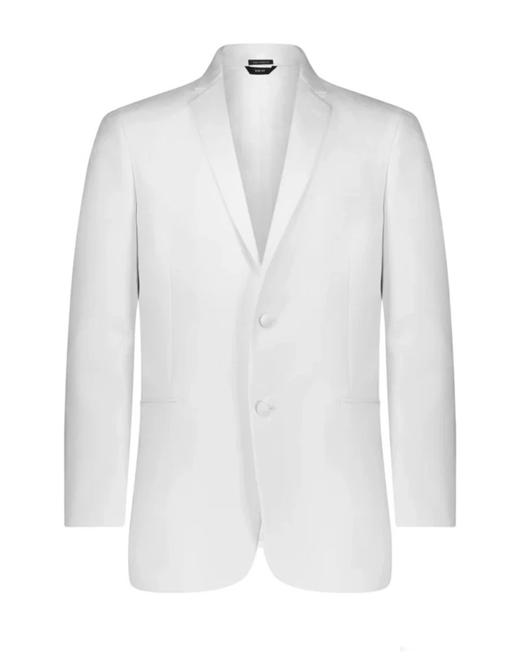 Men's White 2 Button Notch Tuxedo Jacket - Image 1 of 3