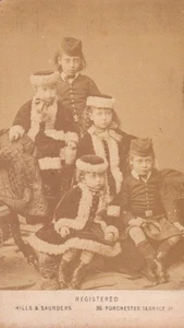 KING EDWARD VII 5 CHILDREN POSE GEORGE V MAUD+ - ROYALTY CARTE De VISTE CDV - Picture 1 of 2