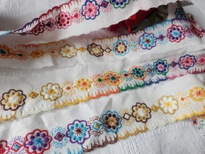 Braid Vintage Wide Festoon Multicolored Harlequin 2 Meters On 3,1 CM A5 - Picture 1 of 4