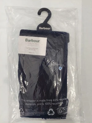 Barbour Unisex Navy Plain Lambswool Scarf - Image 1 of 4