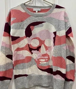 neiman marcus Kaschmir Pullover Totenkopf Rosa Camouflage Damen XS - Bild 1 von 6