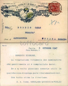 PAVIA CITTA'-PUBBLICITA' TESTATINA BACOLOGICO SETA QUIRICI ORSARA-D17-58 - Picture 1 of 1