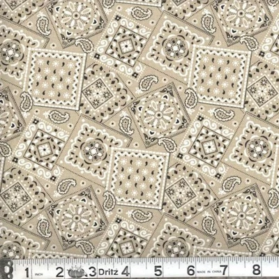 6 yds Blazin Bandana Khaki Allover Fabric - Image 1 of 2