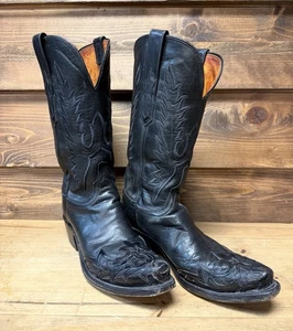 Botas de cuero negras Lucchese vintage para mujer N4751 talla 7B hechas en EE. UU. - Imagen 1 de 5