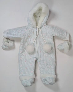American Girl Pleasant Co Bitty Baby 1997 Frosty Fun Hooded Zip Snowsuit VTG 90s - Picture 1 of 2