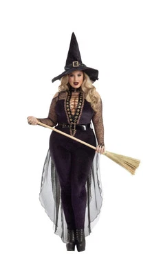 Fiesta Rey Para Mujer Plus Medianoche Violeta Bruja Disfraz Juegos con disfraces Talla Grande 5X Nuevo Foto 1 de 4