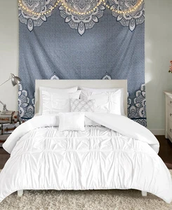 Intelligent Design Benny Comforter Set, Full/Queen, White - Picture 1 of 3