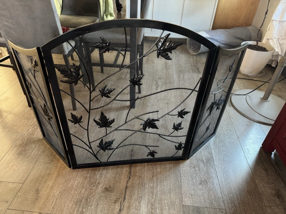 Black Matte Fireplace Screen - Image 1 of 2