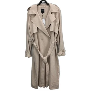 NEW Portmans Curve Buckwheat Double Breasted Belted Trench Coat Ladies Size 20 - Picture 1 of 6