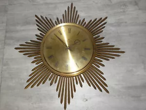 vintage Wall Clock Retro Sun BEAMS Pendulum ato junghans WANDUHR horloge soliel - Picture 1 of 8