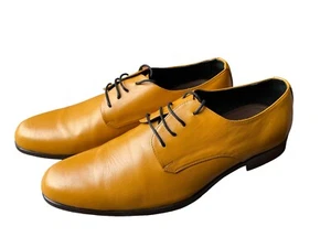 RARE Bespoke Custom Handmade Mustard Yellow Men Dress Leather Shoes By TOBIAS - Picture 1 of 12